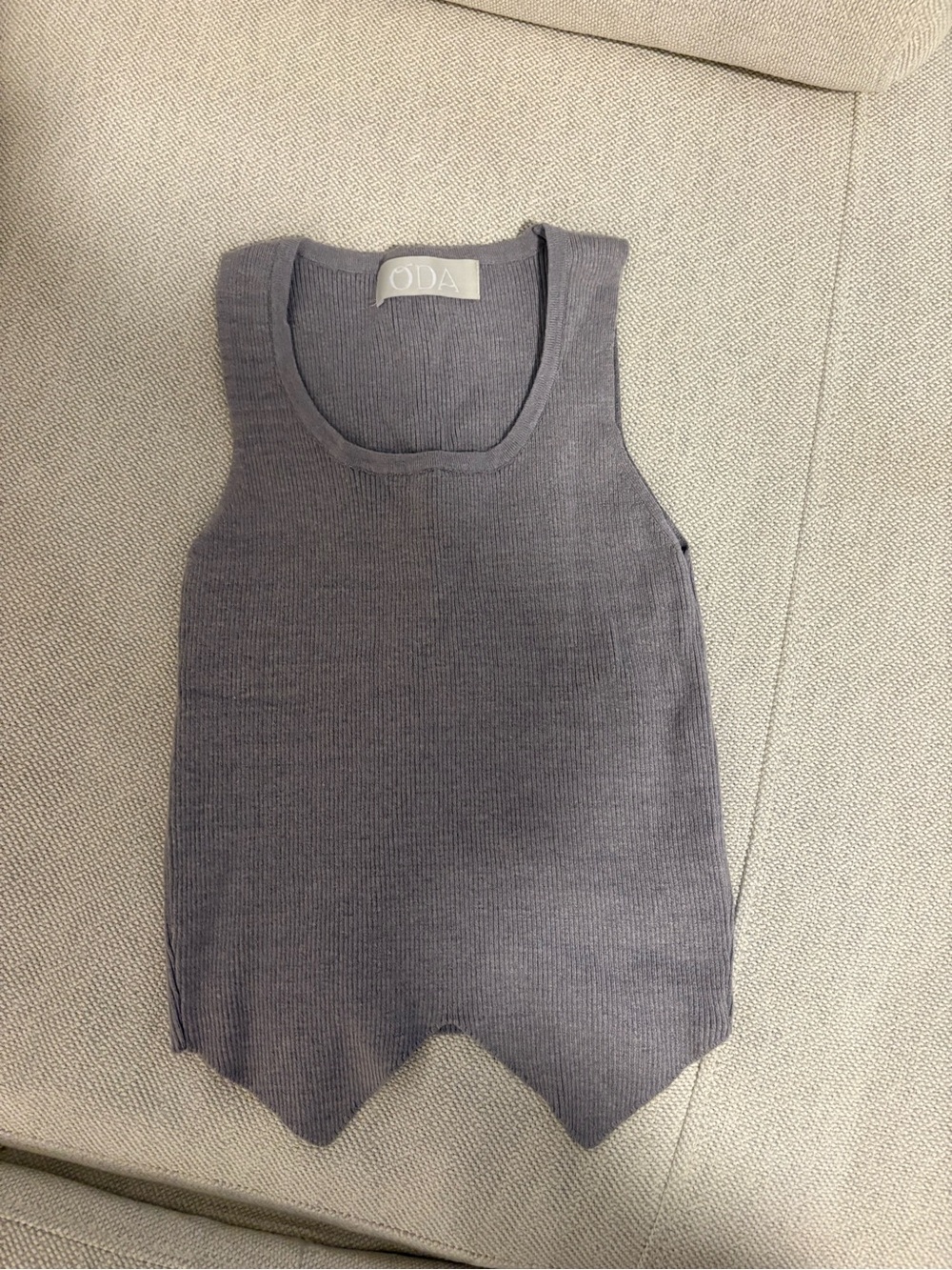 ODA Ribbed Sleeveless Tank in Gray